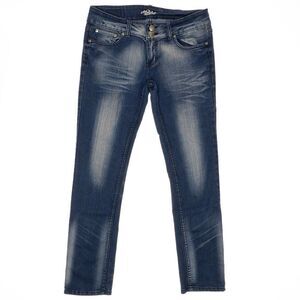 Do Denim Slim Leg Skinny Jeans Size 9 Juniors Embellished Blue Measures 32x29.5